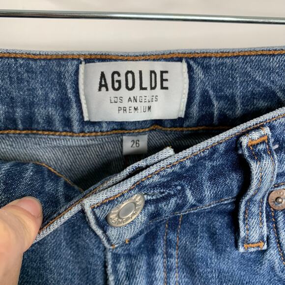 AGOLDE Pinch Waist Straight Jeans Womens Size 26 Blue - Picture 5 of 16